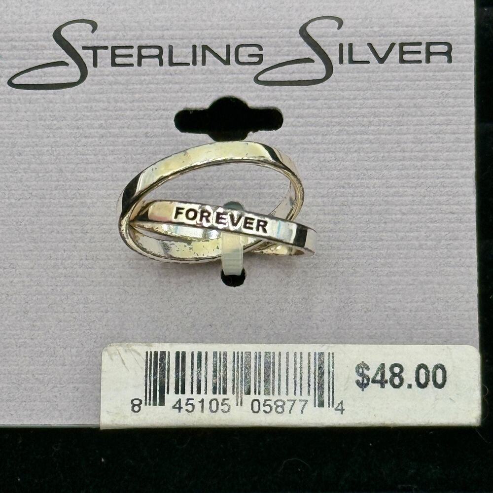 Sterling Silver 925 Forever Ring Engraved Band Inspirational Jewelry Size 8